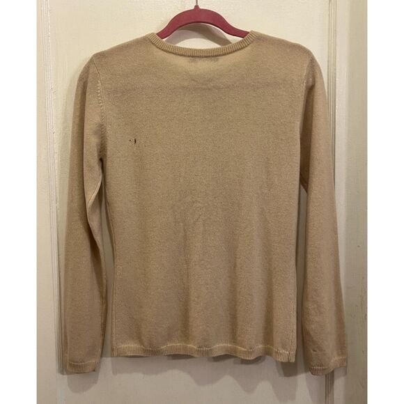 Prairie New York Beige Button Up Pocket Bow Cardigan Sweater  Women's Size Large - Picture 5 of 9